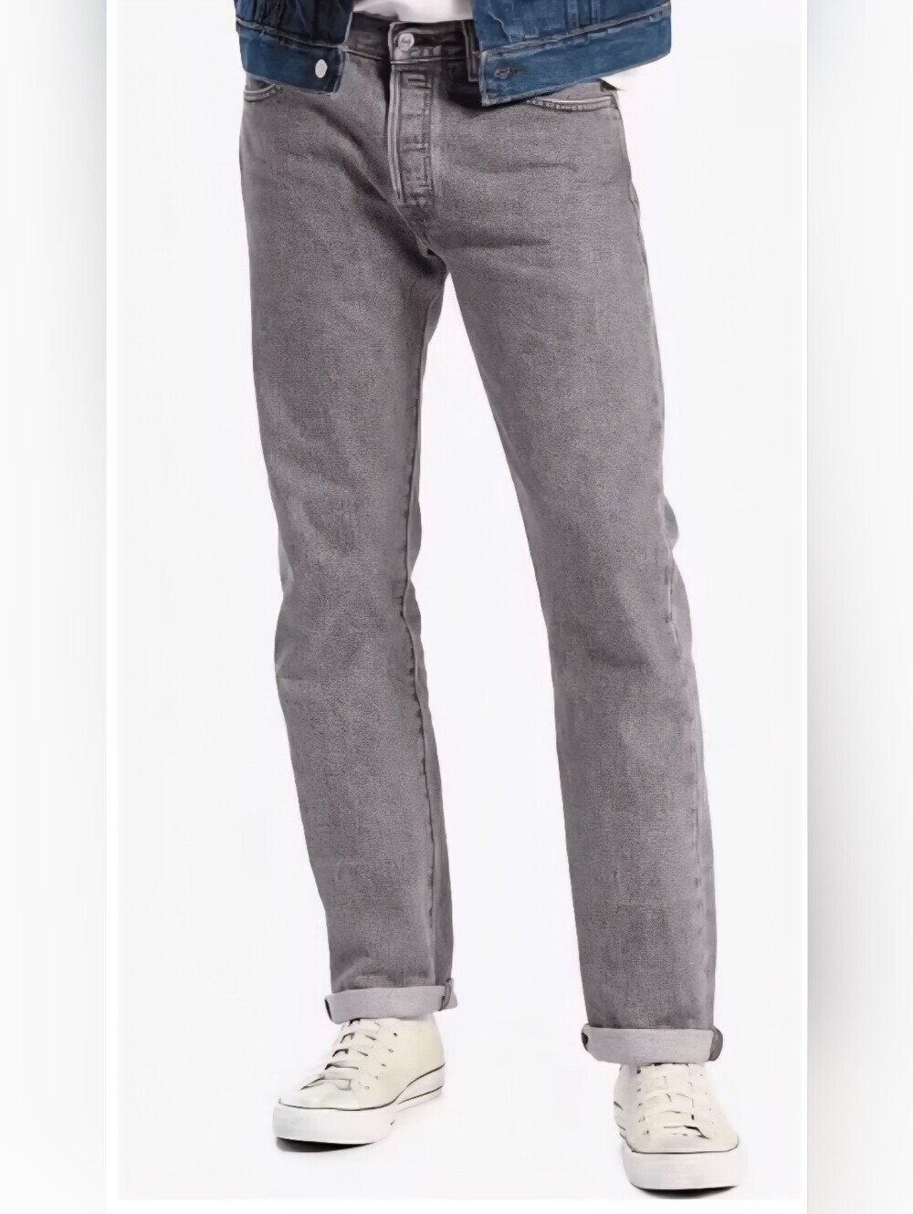 Levi's 501 Men's Gray Straight-Leg Jeans Sz 34 X 35 Casual School Tall
